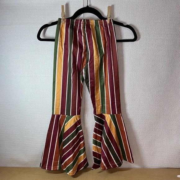 BOUTIQUE Wide Leg Flare Bell Bottom Striped Girls Pants Size 2XL (6/7) - Picture 4 of 5